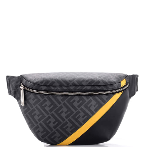 FENDI Zip Belt Bag Zucca Coated Canvas and Leather