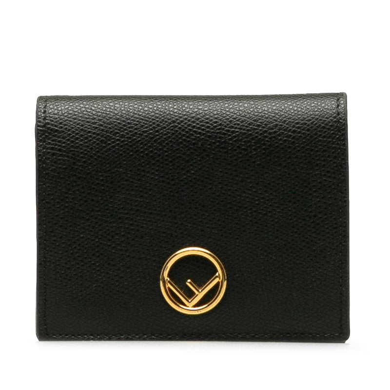 FENDI Double Folded Wallet 8MO837 in Black Leather Ladies