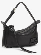 Fendi Simply Mini Leather Shoulder Bag Black