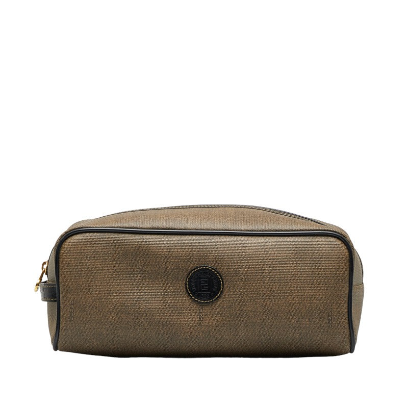 FENDI FENDI 00927 Second Bag PVC/Leather Brown Black