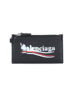 Balenciaga Wave Logo Strap Card Wallet Black
