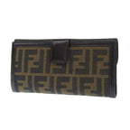 Fendi Zucca  Canvas Leather Long Wallet (Bi-Fold) ()