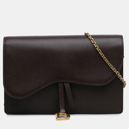 Dior Leather Saddle Wallet On Chain