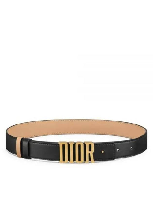 D Fence 30MM Smooth Calfskin Reversible Belt Black Dior