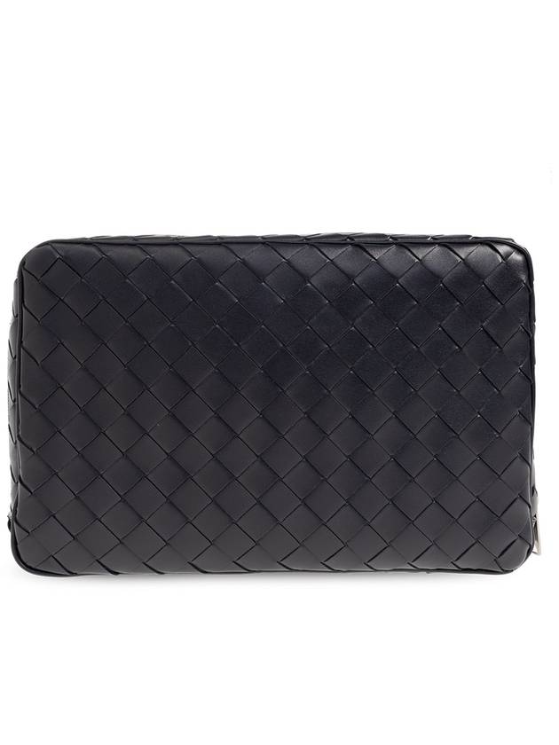 Bottega Veneta Bottega Veneta Leather Handbag, Men's, Navy Blue