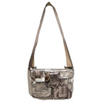 CHLOE Silver Leather Satin Snakeskin Buckle Shoulder Bag