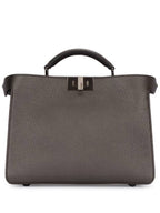 Fendi Peekaboo ISeeU Mini Leather Tote Bag Grey