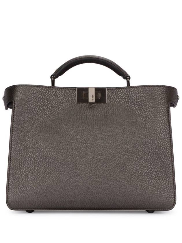 Fendi Peekaboo ISeeU Mini Leather Tote Bag Grey