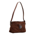 Fendi Manma Bucket One-Shoulder Bag Brown Canvas Leather Ladies Fendi