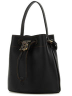 Burberry Mini Grainy Leather TB Bucket Bag Black