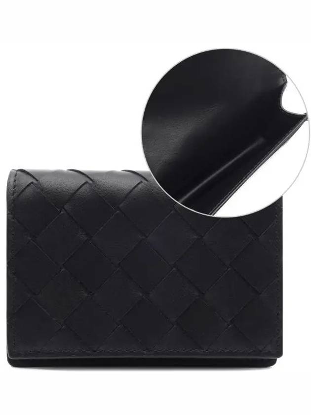 Bottega Veneta Intrecciato Folding Card Wallet Black