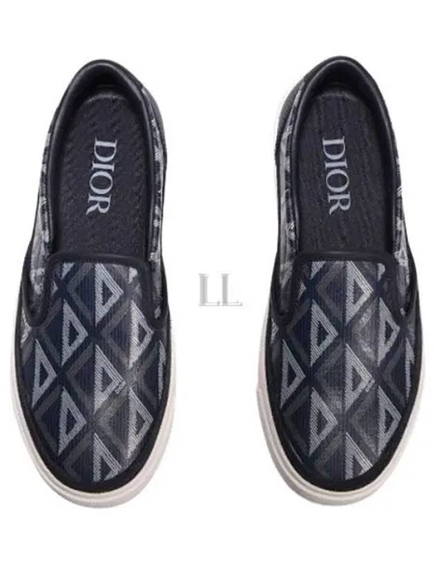 B101 CD Diamond Canvas Smooth Calfskin Sneakers Navy Dior