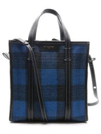 Balenciaga Bazar Check Tote Bag Blue