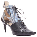 Dior Raf Simons Metallic Scale Embossed Cut Out Booties
