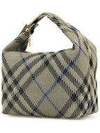 Burberry Peg Duffel Check Medium Tote Bag Lichen