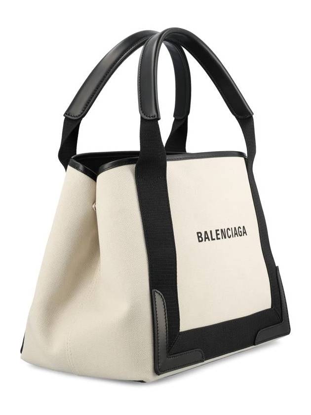 Balenciaga Cabas Logo Canvas Small Tote Bag Black
