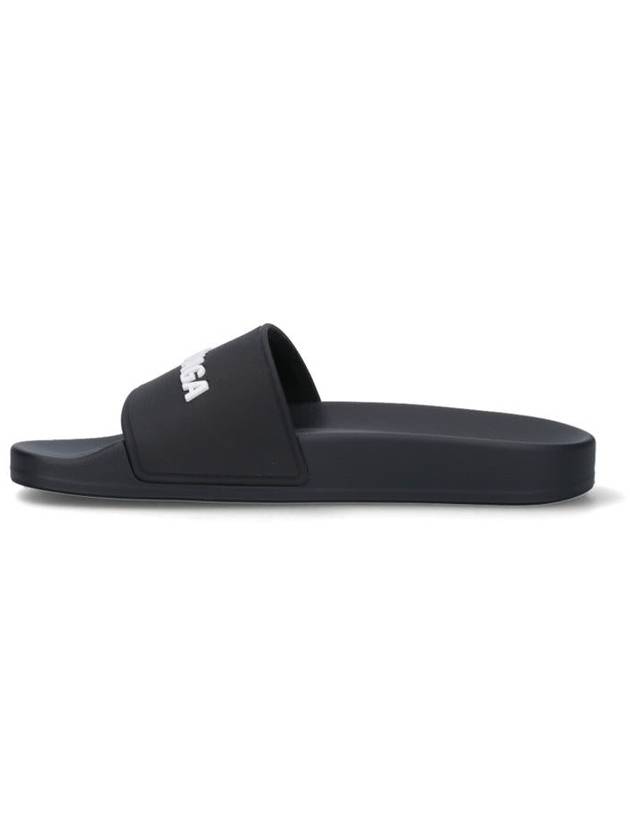 Balenciaga Logo Slippers Black
