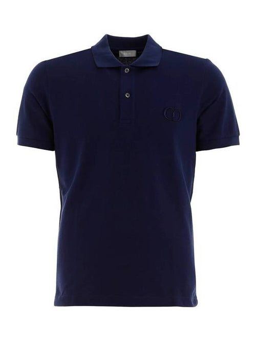 CD Icon Cotton Polo Shirt Navy Dior
