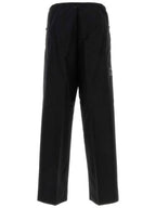 Fendi logo patch drawstring straight pants black