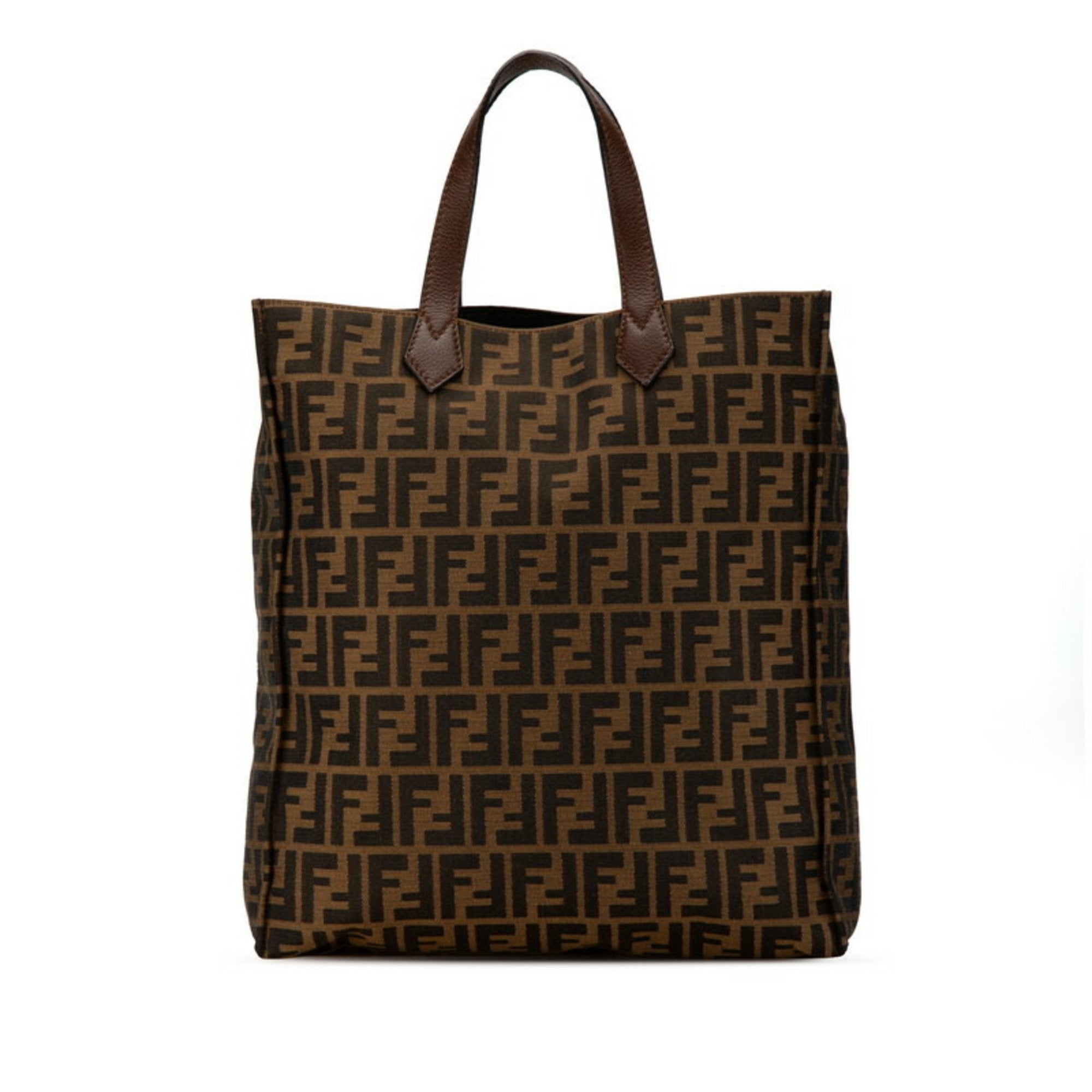 Fendi Zucca  Leather Canvas Handbag Tote Bag ()
