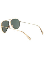 CELINE Mineral Glass Lens Metal Frame Sunglasses Green