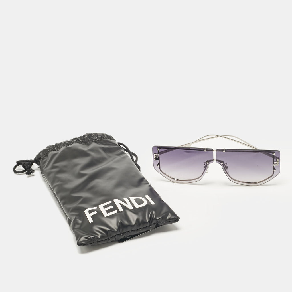 Fendi Grey Gradient Ff40096U Fendi First Crystals Shield Sunglasses