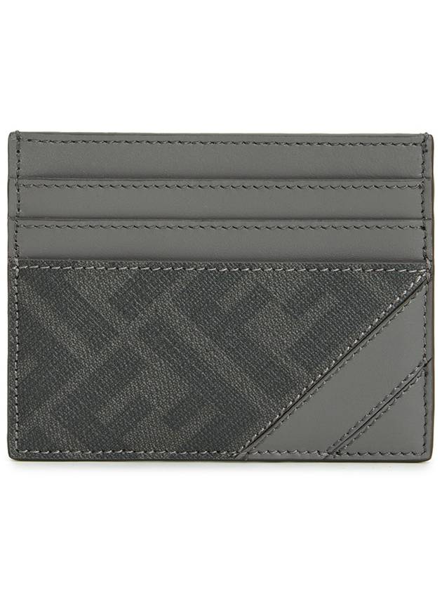 Fendi Diagonal FF Canvas Card Wallet Grey