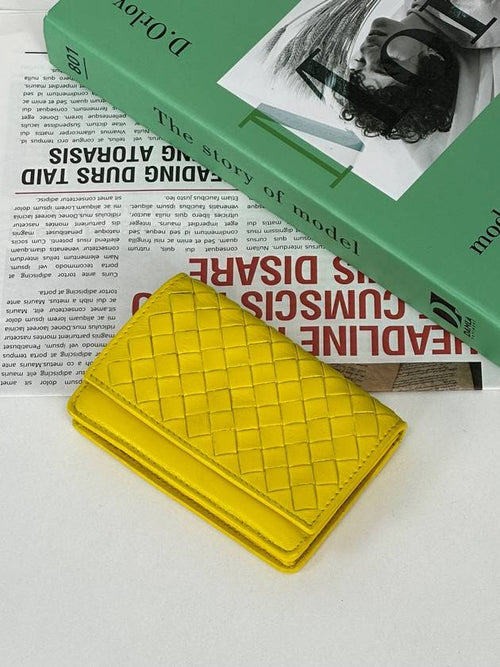 Bottega Veneta Yellow Intrecciato Card Wallet 2VBVW23087