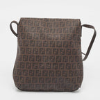Fendi Zucchino Coated Canvas Flap Messenger Bag