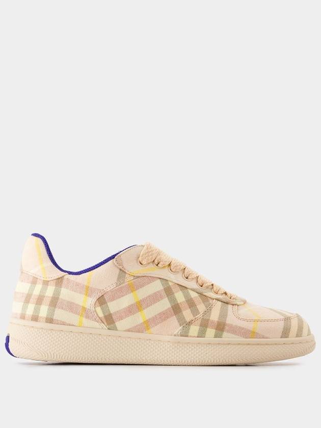 Burberry Terrace Chk Sneakers - Burberry - Linen - Pink
