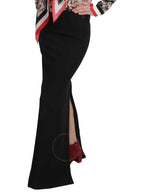 Balenciaga Women's Wool Slit Long Skirt Black