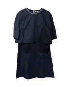 Fendi Dress with Cape and Mesh detail in Navy Blue Polyamide