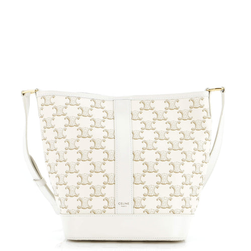 Celine Bucket Bag Triomphe Coated Canvas Small