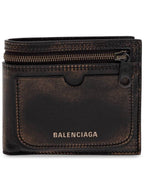 Balenciaga Balenciaga Leather Wallet With Logo, Men's, Brown
