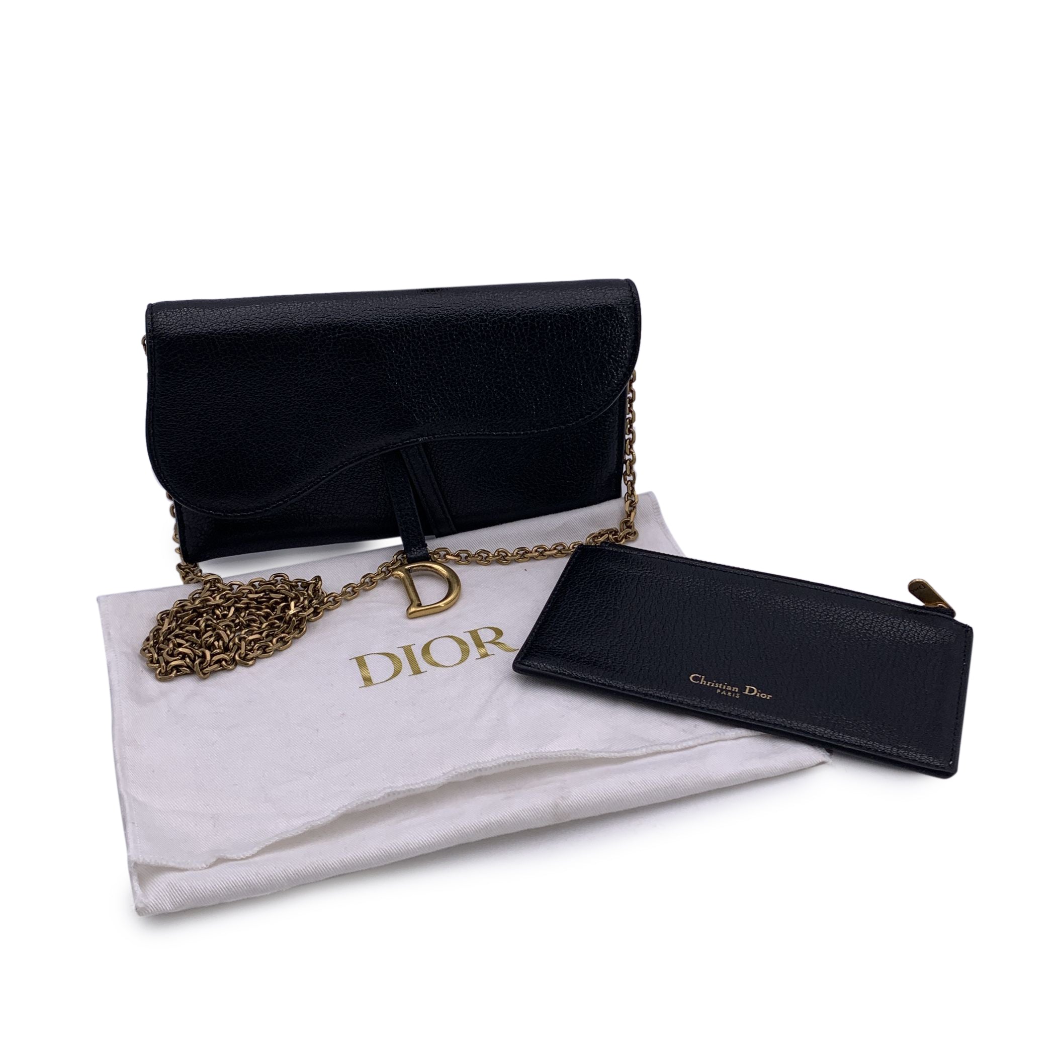Dior Leather Wallet Saddle Wallet On Chain