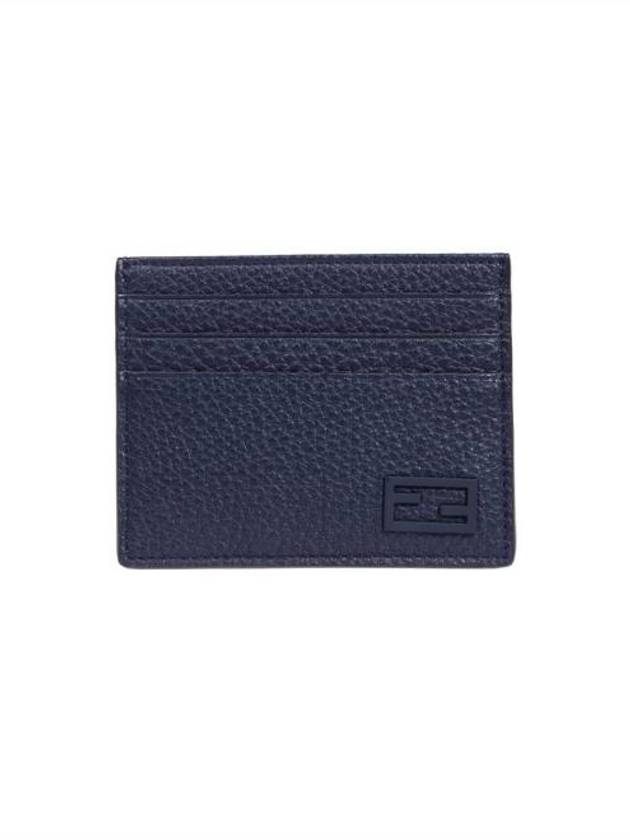 Fendi Leather Card Wallet Navy