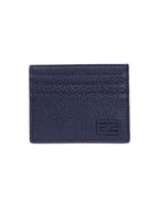 Fendi Leather Card Wallet Navy