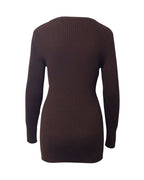 Chloe Cardigan Dress in Brown Wool