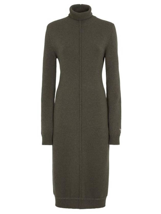 Fendi Cashmere Midi Dress Dark Green
