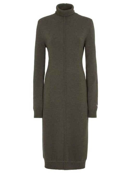 Fendi Cashmere Midi Dress Dark Green