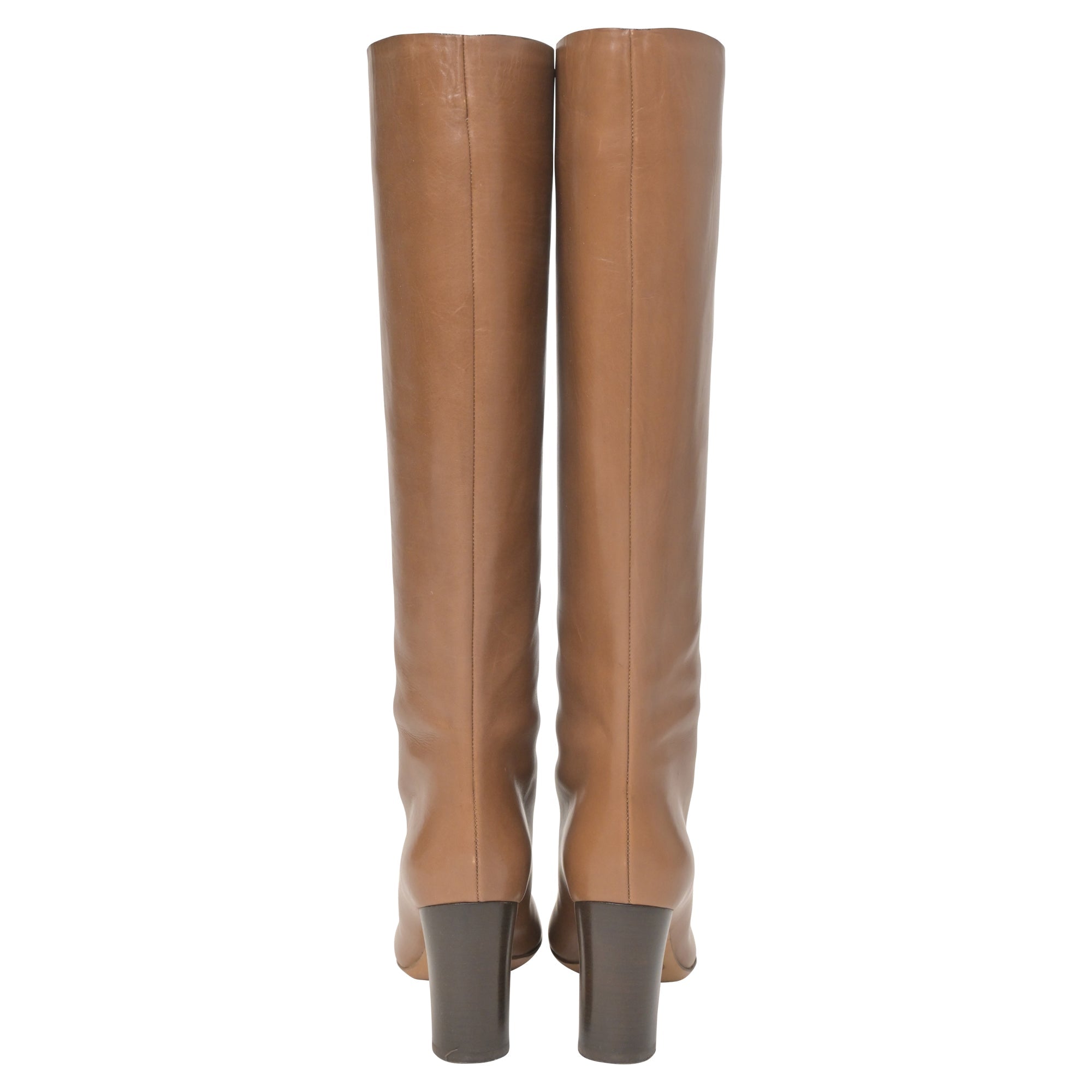 Chloe Knee Boots in Brown Leather