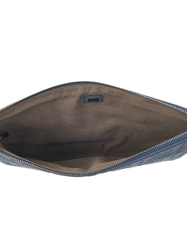 Fendi FF Logo Flat Large Clutch Bag Blue
