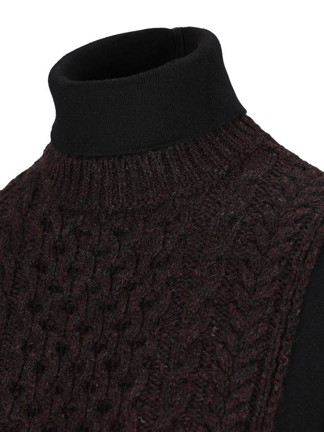 Fendi High Neck Cashmere Midi Dress Dark Purple