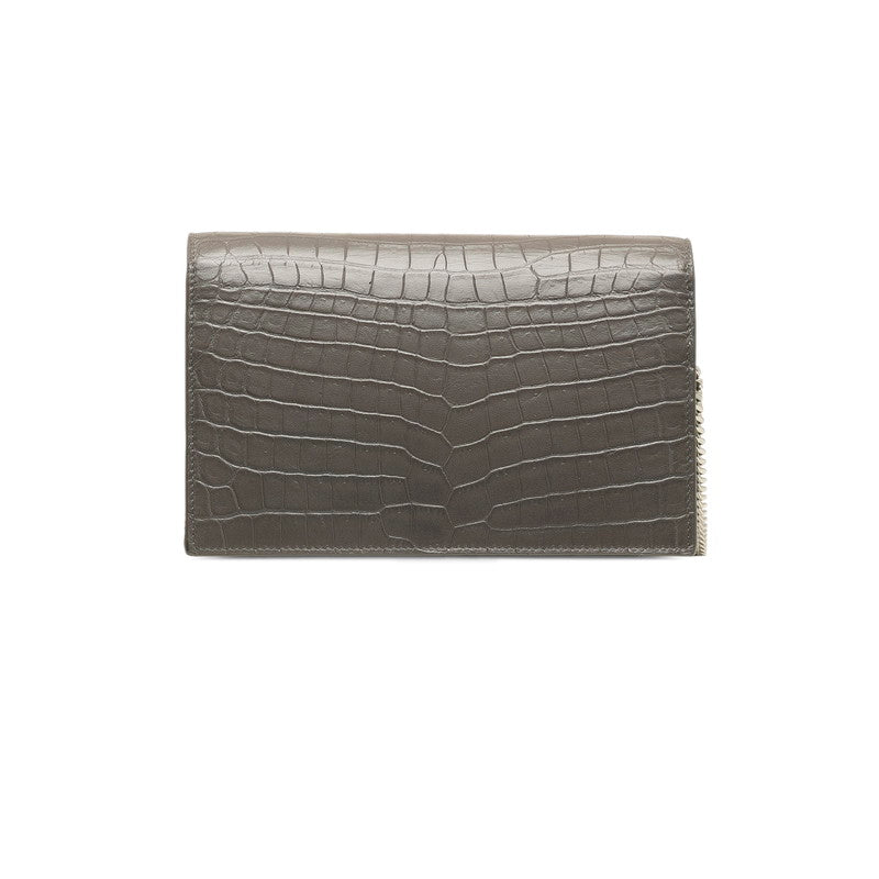 Saint Laurent Tassel Kate Middle Chain Shoulder Bag 354119 Gr Silver Leather  Saint Laurent