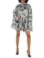 Balenciaga Women's Tie Pleated Short Dress Black