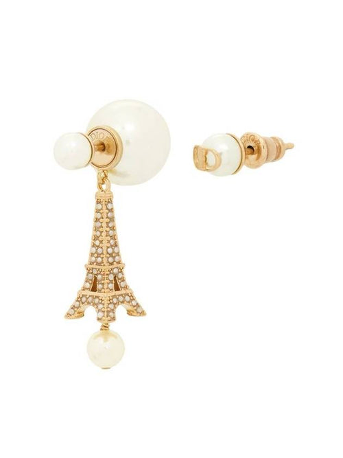 Tribales Finish Metal Earrings White Gold Dior