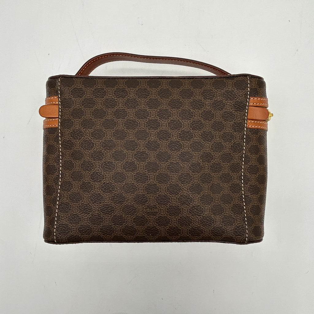 Celine Brown Macadam PVC Leather Handbag