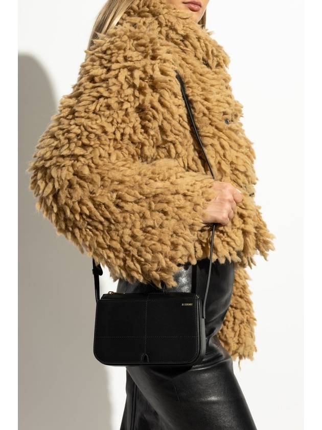 Burberry Snip Leather Cross Bag Sand Black
