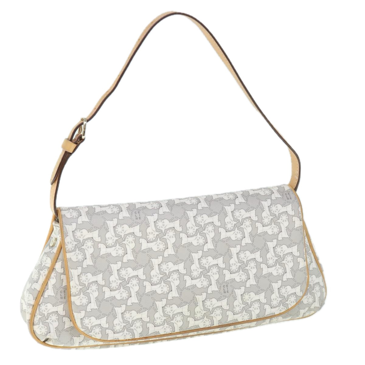 CELINE Sulky Shoulder Bag PVC Leather Gray  60029