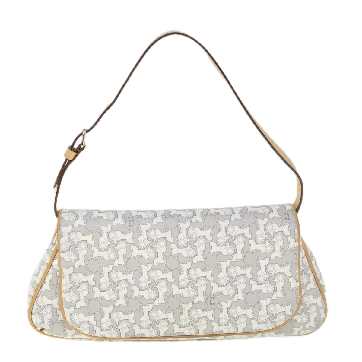 CELINE Sulky Shoulder Bag PVC Leather Gray  60029